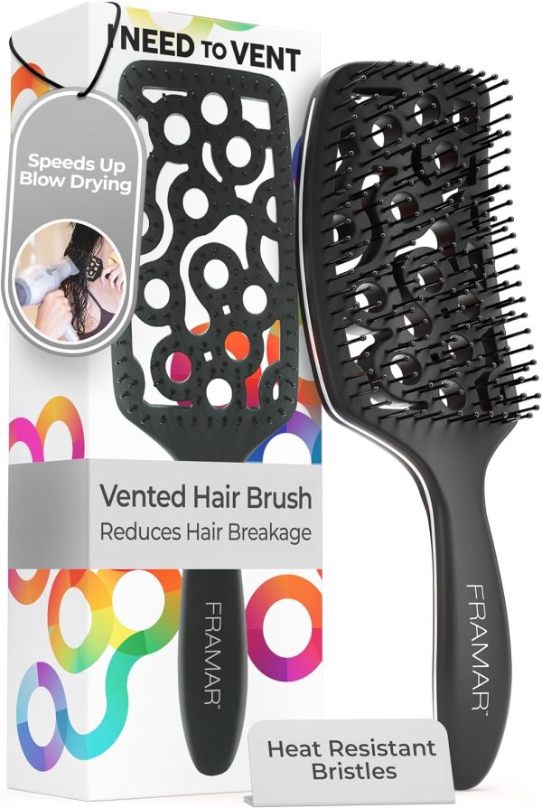 Brosse professionnelle pour cheveux mouillés noir